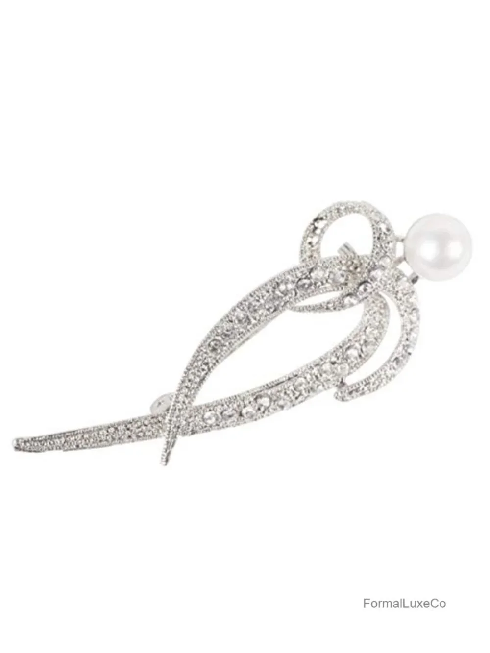Handcrafted Brooch Pin Faux Pearls Rhinestone Bollywood Jewelry